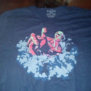 Loot Crate Attack On Titan Colossal Navy Blue Short Sleeve T-Shirt Men 3XL -NWOT